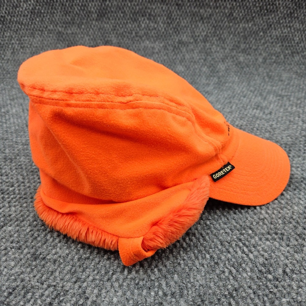 Vintage Cabela's Men's Large Orange Gore-Tex Thinsulate Trapper Hat Hunting Cap - Picture 5 of 9